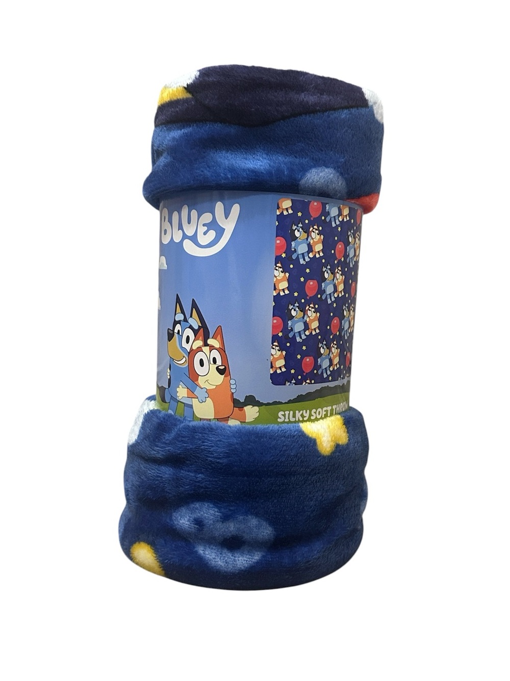 Bluey Birthday Balloon Throw Blanket NEW Silk Soft Touch 46” X 60” Bluey Bingo